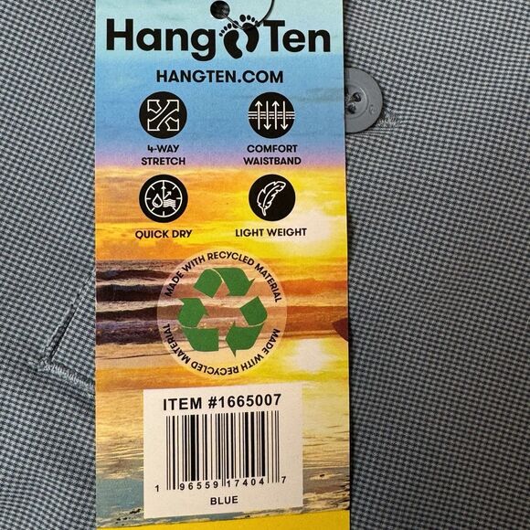 Hang Ten Mens Size 32 Blue Hybrid Board Shorts Swim Quick Dry Beach Pool New - Picture 6 of 7